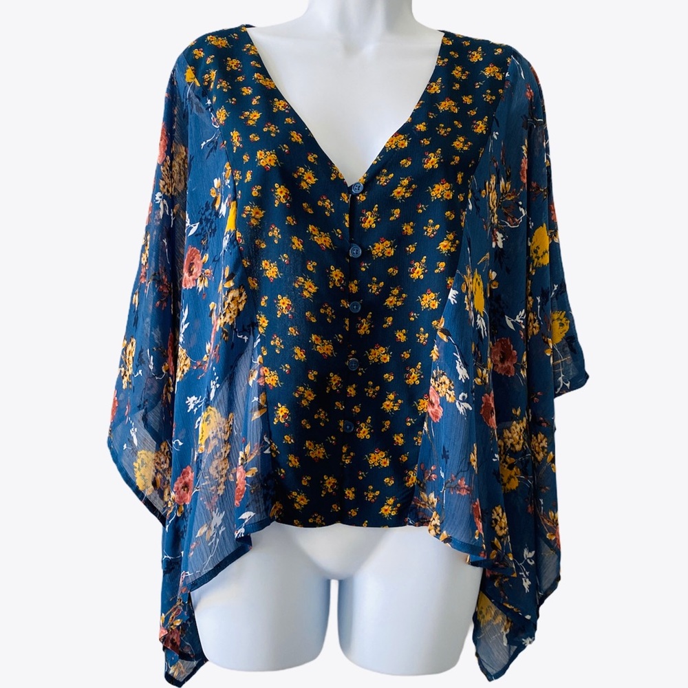 Kimono Style Floral Blouse